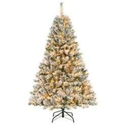 Costway 6 FT/7FT/8FT Pre-Lit Christmas Tree 3-Minute Quick Shape Flocked Decor With 300/450/600 LED Lights -Northlight Sale GUEST 00ceca5d 26b5 4974 b05d 99ea091ef956