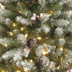 National Tree Company Pre-Lit Dunhill Fir Artificial Christmas Tree With Snow, Red Berries And Pine Cones Clear Lights -Northlight Sale GUEST 01d3ff6f 5306 41cc 9656 4f8b6c997075