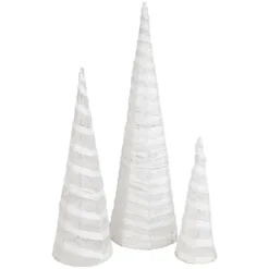 Northlight Glittered Cone Tree Christmas Decoration - 23.5 - White And Silver - Set Of 3 -Northlight Sale GUEST 021d88cb d97f 4e96 b57c 3997071ff1df