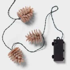 10ct LED Battery Operated Sugared Pinecone Christmas Indoor/Outdoor Novelty String Lights Warm White With Green Wire - Wondershop™ -Northlight Sale GUEST 05149528 4890 4341 80da 7c6c6b6dfbe3