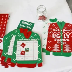 Big Dot Of Happiness Ugly Sweater - Bar Bingo Cards And Markers - Holiday And Christmas Party Shaped Bingo Game - Set Of 18 -Northlight Sale GUEST 05d4f761 5f21 4c7e b27b 3fc2c111eedf