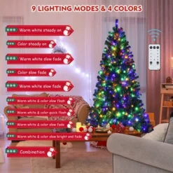 Costway 7ft Pre-lit Hinged Christmas Tree W/ Remote Control & 9 Lighting Modes -Northlight Sale GUEST 066cc7c8 b54a 41dd 99fb 9faf3e2af989