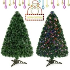 Costway 3Ft Pre-Lit Fiber Optic PVC Christmas Tree Tabletop Plastic -Northlight Sale GUEST 07cf59a5 db6f 44ba ae73 d290de374263