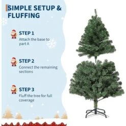 Garvee Flocked Christmas Tree, Prelit Snowy Tree With 8 Modes, Foldable Stand, Foot Pedal, Holiday Home Decoration, White Flock -Northlight Sale GUEST 085d245b 0728 4b4f a094 f7d8f1609bb0