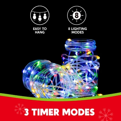 Joyfy 197/394 FT Christmas Tree String Lights Outdoor, PVC Wire String Lights With 8 Modes Timer, Reel For Xmas Indoor Outdoor Holiday Decoration 7 Joyfy 197/394 FT Christmas Tree String Lights Outdoor, PVC Wire String Lights With 8 Modes Timer, Reel For Xmas Indoor Outdoor Holiday Decoration - Image 5