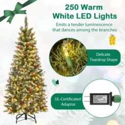 Costway 5 FT Pre-Lit Artificial Christmas Tree With 408 Snowy Branch Tips 250 LED Lights -Northlight Sale GUEST 0a9d56d4 8938 4605 b88b 903693adff6d