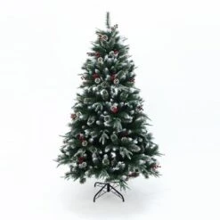 LuxenHome 6Ft Pre-Lit Artificial Pine Christmas Tree With Frosted Tips, Pinecones, And Red Berries Green 16 LuxenHome 6Ft Pre-Lit Artificial Pine Christmas Tree With Frosted Tips, Pinecones, And Red Berries Green -Northlight Sale GUEST 0be7f9ab d0d2 410f bdb6 90416f1eed4f