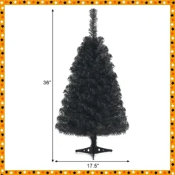 Tangkula 3 Ft Black Artificial Tree Unlit Halloween And Christmas Decoration Tree Compact Festival Party Supplies Black/Pink -Northlight Sale GUEST 0f9f4ba9 1135 4280 9d72 99dc45f68af3