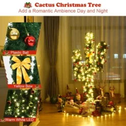 Costway 6Ft Pre-Lit Cactus Christmas Tree LED Lights Ball Ornaments 13 Costway 6Ft Pre-Lit Cactus Christmas Tree LED Lights Ball Ornaments -Northlight Sale GUEST 0ffdd667 6881 4e3a aeec 4dd3427a7189