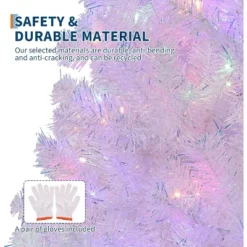 7.5FT White Pre-Lit Christmas Tree, Artificial Christmas Tree With 2 Color Lights And Foldable Metal Base, Holiday Decoration For Indoor Outdoor -Northlight Sale GUEST 11db91e3 c953 49bf 882c c14983d11508