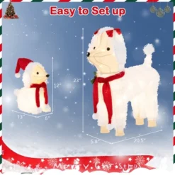 Tangkula 2-Piece Christmas Lighted Dogs 3D Xmas Light-up Cute Poodle With 60 LED Lights Red Scarves Zip Ties & Ground Stakes 18 Tangkula 2-Piece Christmas Lighted Dogs 3D Xmas Light-up Cute Poodle With 60 LED Lights Red Scarves Zip Ties & Ground Stakes -Northlight Sale GUEST 1204c120 e5ea 4210 a255 c888d0c2f54c