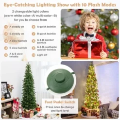 Costway 6 FT/7.5 FT Pre-Lit Hinged Artificial Christmas Tree W/ 648/796 Tips & 270/350 LED Lights -Northlight Sale GUEST 1290911e 0d32 4903 923b eefd13629cfb