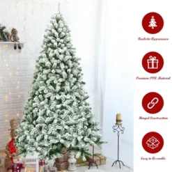 Costway 7.5FT Snow Flocked Artificial Christmas Tree Hinged W/1346 Tip And Foldable Base 16 Costway 7.5FT Snow Flocked Artificial Christmas Tree Hinged W/1346 Tip And Foldable Base -Northlight Sale GUEST 135ccd38 36d0 40da 95dd c8e7a1534c14