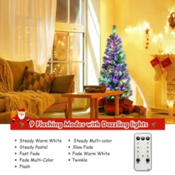 Costway 5FT Pre-Lit Hinged Christmas Tree Snow Flocked W/9 Modes Remote Control Lights -Northlight Sale GUEST 14ae6e99 0e54 4b31 a9a5 7bd5faabd530