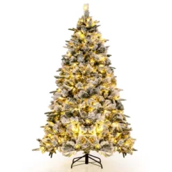 Costway 6/7 FT Pre-Lit Flocked Christmas Tree Hinged Xmas Decoration With 250/300 LED Lights -Northlight Sale GUEST 15ebbbda 6676 4e85 9b2f de7d2245b8fa