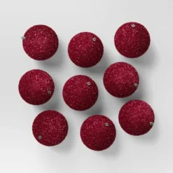 9ct 80mm Christmas Flocked Ball Ornament Set - Wondershop™ -Northlight Sale GUEST 181fadde 19aa 4c5a a47b 843273c5dce6