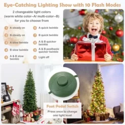 Costway 5FT Pre-Lit Hinged Artificial Christmas Tree With 390 Tips & 180 Multicolor Lights -Northlight Sale GUEST 187a26e2 9693 4e3c b5b2 30ca18de0c73