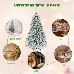 Costway 6ft/7.5ft/9ft Pre-Lit Premium Snow Flocked Hinged Artificial Christmas Tree With 250 Lights/450 Light/550 Lights -Northlight Sale GUEST 18c7e760 87a6 4d4c 88a6 8085a3b1e032