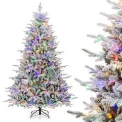 Costway 4.5/6/7 FT Flocked Christmas Tree With 8 Lighting Modes 160/260/350 Multi-Color LED Lights -Northlight Sale GUEST 19a8e010 41a9 4467 8cf1 24e50e6eec8d