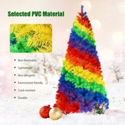 Costway 7FT Artificial Hinged Colorful Rainbow Full Fir Christmas Tree With 1213 Tips -Northlight Sale GUEST 1a404bce 462a 4cf7 9244 fa07386160f6