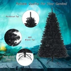 Tangkula Artificial Tree, Black Halloween Tree W/ Purple LED Lights -Northlight Sale GUEST 1b140901 4ff2 46d1 b7da 8990d0b111ad