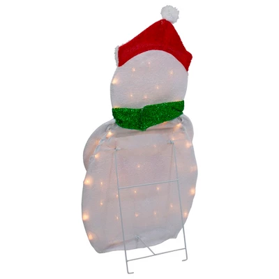 Northlight 32" Lighted 2D Chenille Snowman With Scarf Outdoor Christmas Decoration 7 Northlight 32" Lighted 2D Chenille Snowman With Scarf Outdoor Christmas Decoration - Image 5