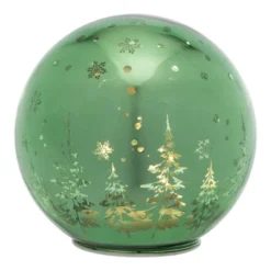 Northlight LED Lighted Pine Trees And Snowflakes Glass Globe Christmas Decoration - 6" -Northlight Sale GUEST 1c8e9be7 ad3c 4864 bfc7 b3dd0402cbb2