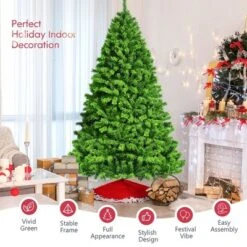 Costway 7.5ft Green Flocked Hinged Artificial Christmas Tree W/ Metal Stand Green -Northlight Sale GUEST 1d38db53 ba05 45b0 a97b 931b1aa1caca