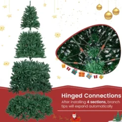 Costway 9 FT Hinged Christmas Tree Unlit Artificial Xmas Decoration W/ 3594 Branch Tips -Northlight Sale GUEST 1d4ce441 ec6b 44bd b889 c632555ef730