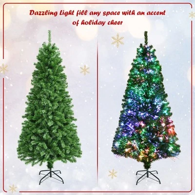 Costway 5/6/7 Ft Pre-lit Fiber Optic PVC Artificial Christmas Tree With 449/617/820 Branch Tips 8 Costway 5/6/7 Ft Pre-lit Fiber Optic PVC Artificial Christmas Tree With 449/617/820 Branch Tips - Image 6