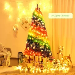 Costway 7FT Artificial Hinged Colorful Rainbow Full Fir Christmas Tree With 1213 Tips -Northlight Sale GUEST 1ee035ca decb 4fe5 bea3 aff8286bb2d1