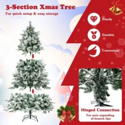 Costway 6/7 FT Pre-Lit Flocked Christmas Tree Hinged Xmas Decoration With 250/300 LED Lights -Northlight Sale GUEST 1f6b3e28 5eaa 428b a7e3 f57eac372e54