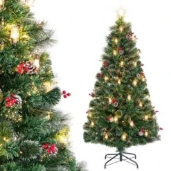 Costway 5/6/7 FT Christmas Tree Artificial Xmas Tree With 8 Lighting Modes 49/64/80 Warm LED Lights -Northlight Sale GUEST 234ed4bd 9066 4bca 9e15 3ffd4284e7e8