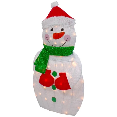 Northlight 32" Lighted 2D Chenille Snowman With Scarf Outdoor Christmas Decoration 5 Northlight 32" Lighted 2D Chenille Snowman With Scarf Outdoor Christmas Decoration - Image 3