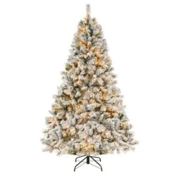 Costway 6 FT/7FT/8FT Pre-Lit Christmas Tree 3-Minute Quick Shape Flocked Decor With 300/450/600 LED Lights -Northlight Sale GUEST 24a64bb0 e8fa 49e8 9e45 2382db4a495e