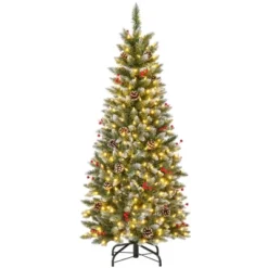 Costway 5 FT Pre-Lit Artificial Christmas Tree With 408 Snowy Branch Tips 250 LED Lights -Northlight Sale GUEST 25611f00 32a5 44d5 9190 b9f78ce09e5c