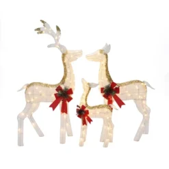 LuxenHome Lighted White & Gold Glitter Deer Family Set, Indoor/Outdoor Christmas Decoration White, Gold, Red, Green 19 LuxenHome Lighted White & Gold Glitter Deer Family Set, Indoor/Outdoor Christmas Decoration White, Gold, Red, Green -Northlight Sale GUEST 2568149a 90e7 4b20 bf1b 1a43c8ccd7f5