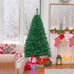 Costway 5/6/7/8 FT Artificial Christmas Tree Unlit Christmas Tree With 350/650/950/1138 Branch Tips Foldable Metal Stand -Northlight Sale GUEST 26ede614 a9b5 456e 9660 947222abe577