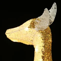 LuxenHome Lighted White & Gold Glitter Deer Family Set, Indoor/Outdoor Christmas Decoration White, Gold, Red, Green 13 LuxenHome Lighted White & Gold Glitter Deer Family Set, Indoor/Outdoor Christmas Decoration White, Gold, Red, Green -Northlight Sale GUEST 2868a9d9 17e1 41fb 961c cf70862db2df