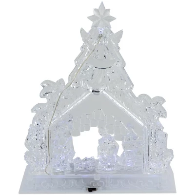 Northlight LED Lighted Nativity Scene In Stable Acrylic Christmas Decoration - 10.75" 7 Northlight LED Lighted Nativity Scene In Stable Acrylic Christmas Decoration - 10.75" - Image 5