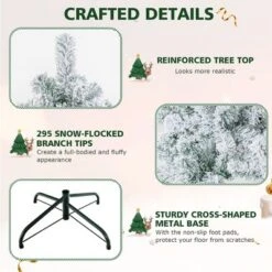 Costway 4.5ft Pre-Lit Premium Snow Flocked Hinged Artificial Christmas Tree W/150 Lights -Northlight Sale GUEST 2c0010aa f600 44ea a5fd a85952d28f9a