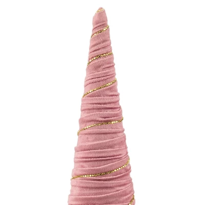 Northlight Twisted Cone Tree With Shiny Garland Christmas Decoration - 15.25" - Pink 5 Northlight Twisted Cone Tree With Shiny Garland Christmas Decoration - 15.25" - Pink - Image 3