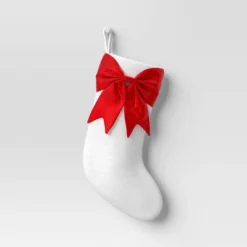 21" White Stocking With 3D Bow Decor - Wondershop™ -Northlight Sale GUEST 2e0a57a5 fba7 45de a5e2 d5a8d67f5c2e