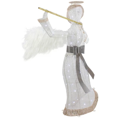 Northlight 36" LED Lighted Lace Angel With Flute Outdoor Christmas Decoration 6 Northlight 36" LED Lighted Lace Angel With Flute Outdoor Christmas Decoration - Image 4