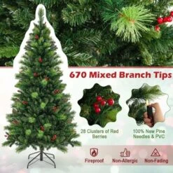 Costway 6FT/7FT/8FT Pre-Lit Artificial Christmas Tree 9 Lighting Modes With 300/400/500 LED Lights & Timer -Northlight Sale GUEST 2ef3fb60 6411 4e52 ad90 f7200e6039bc