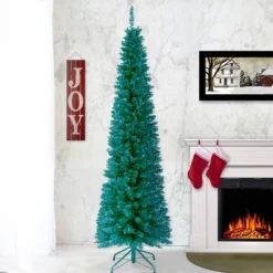 National Tree Company 6ft National Christmas Tree Company Turquoise Tinsel Artificial Pencil Christmas Tree -Northlight Sale GUEST 2f5687d9 c705 4d79 8f0d 6ec09236c958