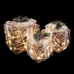 Northlight LED Lighted Gift Boxes With Pine And Berries Christmas Decorations - 9.75" - Set Of 3 10 Northlight LED Lighted Gift Boxes With Pine And Berries Christmas Decorations - 9.75" - Set Of 3 -Northlight Sale GUEST 2fb16e22 214c 42dc 93c1 c5ac6cafa8c7