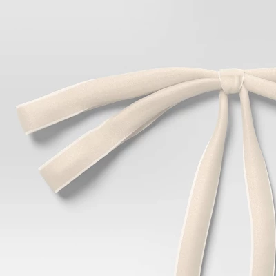 4ct Christmas Fabric Bows Ivory Faux Velvet - Wondershop™ 4 4ct Christmas Fabric Bows Ivory Faux Velvet - Wondershop™ - Image 2