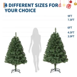 Artificial Christmas Tree, Unlit Full Classic Spruce Xmas Tree With 1450 PVC Branch Tips, Easy To Assemble With Hinge, Metal Foldable Base -Northlight Sale GUEST 329356a2 c851 4e8e 9157 b9e119588d4e