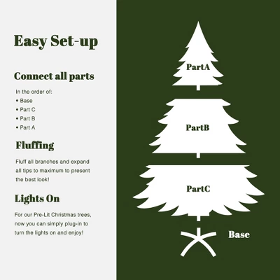 LuxenHome 7.5Ft Pre-Lit Gold Tinsel Artificial Pine Tree With Metal Stand 10 LuxenHome 7.5Ft Pre-Lit Gold Tinsel Artificial Pine Tree With Metal Stand - Image 8